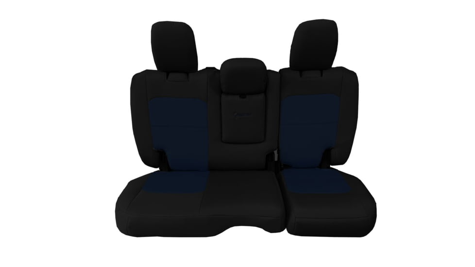 Bartact Jeep JLU Fold Down Armrest Seat Covers Rear Split Bench 2018 plus Wrangler 4 Door Tactical Series, Black/Navy, JLSC2018RFBT