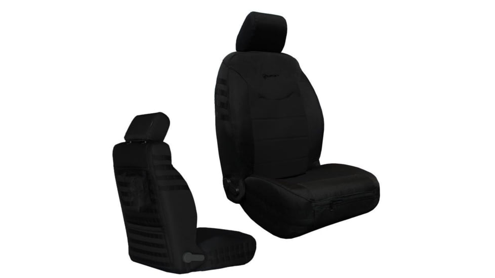 Bartact Jeep Seat Covers Front 13-18 Wrangler JK/JKU Tactical Series SRS Air Bag And Non Compliant, Black/Black, JKTC2013FPBB