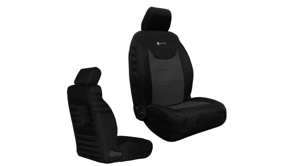 Bartact Jeep Seat Covers Front 13-18 Wrangler JK/JKU Tactical Series SRS Air Bag And Non Compliant, Black/Graphite, JKTC2013FPBG