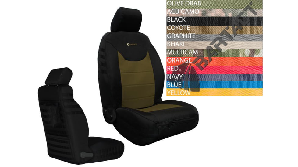 Bartact Jeep Seat Covers Front 13-18 Wrangler JK/JKU Tactical Series SRS Air Bag And Non Compliant, Black/Multicam, JKTC2013FPBM
