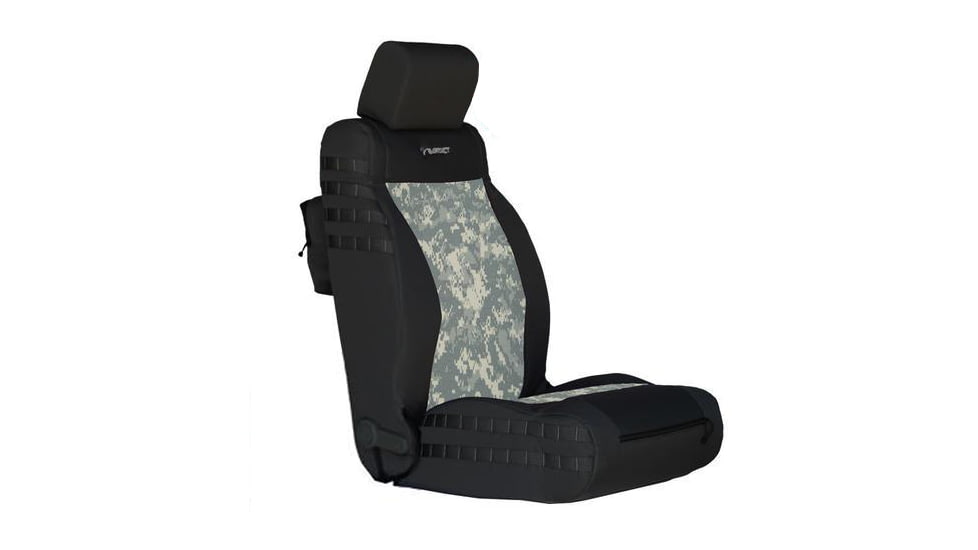 Bartact Jeep Seat Covers Front 2007-2010 Wrangler JK/JKU Tactical Series SRS Air Bag and Non Compliant, Black/ACU Camo, JKTC0710FPBA