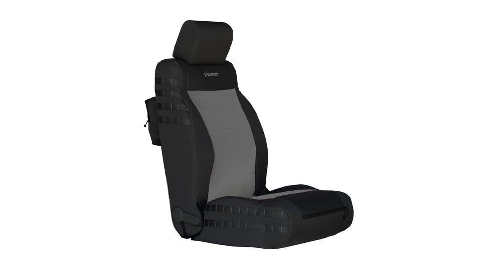 Bartact Jeep Seat Covers Front 2007-2010 Wrangler JK/JKU Tactical Series SRS Air Bag and Non Compliant, Black/Graphite, JKTC0710FPBG