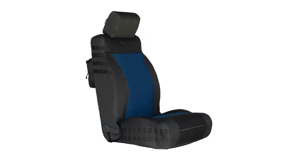 Bartact Jeep Seat Covers Front 2007-2010 Wrangler JK/JKU Tactical Series SRS Air Bag and Non Compliant, Black/Navy, JKTC0710FPBT