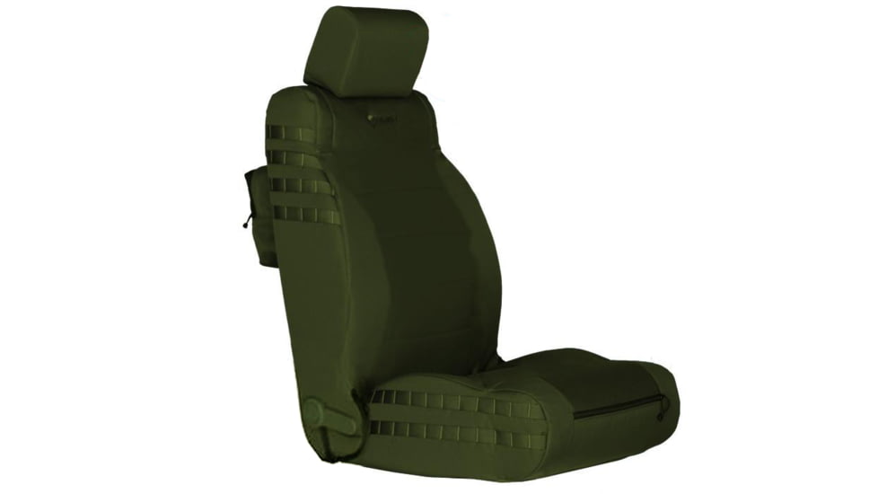 Bartact Jeep Seat Covers Front 2007-2010 Wrangler JK/JKU Tactical Series SRS Air Bag and Non Compliant, Olive Drab/Olive Drab, JKTC0710FPOO