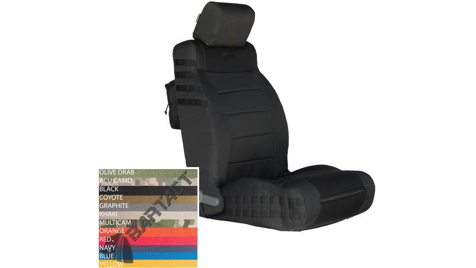 Bartact Jeep Seat Covers Front 2011-2012 Wrangler JK/JKU Tactical Series SRS Air Bag And Non Compliant, Black/Multicam, JKTC1112FPBM