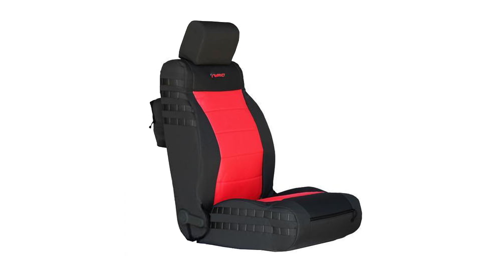 Bartact Jeep Seat Covers Front 2011-2012 Wrangler JK/JKU Tactical Series SRS Air Bag And Non Compliant, Black/Red, JKTC1112FPBR