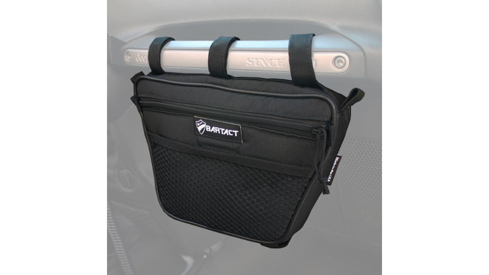 Bartact Jeep Wrangler Dash Bag Passenger f/ Grab Handle, Dash Bag Fabric, Black, XXDHBFB