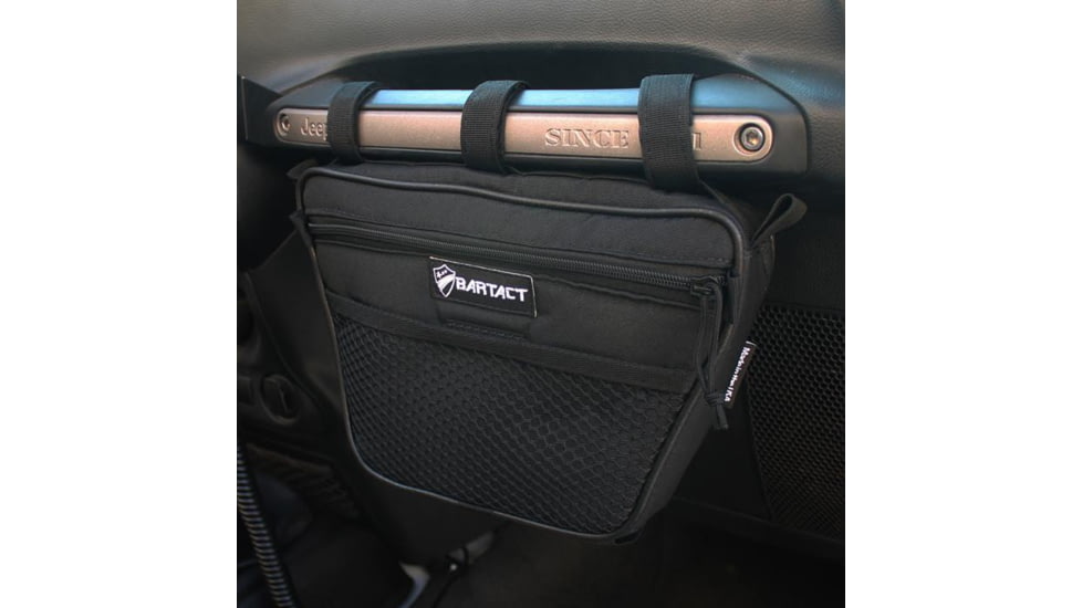 Bartact Jeep Wrangler Dash Bag Passenger f/ Grab Handle, Dash Bag Fabric, Black, XXDHBFB