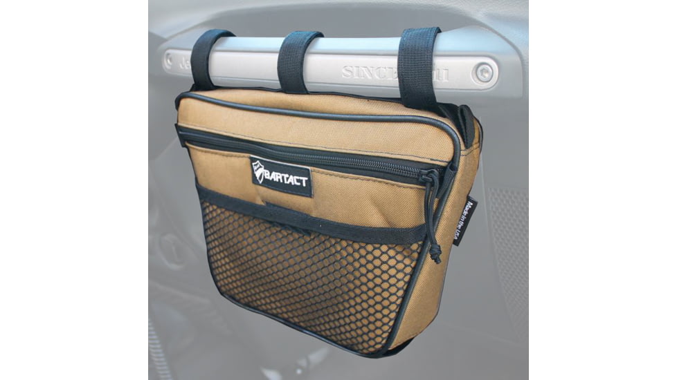 Bartact Jeep Wrangler Dash Bag Passenger f/ Grab Handle, Dash Bag Fabric, Coyote, XXDHBFC