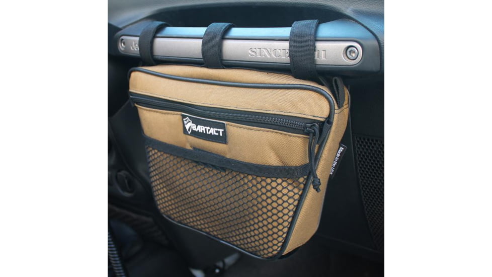 Bartact Jeep Wrangler Dash Bag Passenger f/ Grab Handle, Dash Bag Fabric, Coyote, XXDHBFC