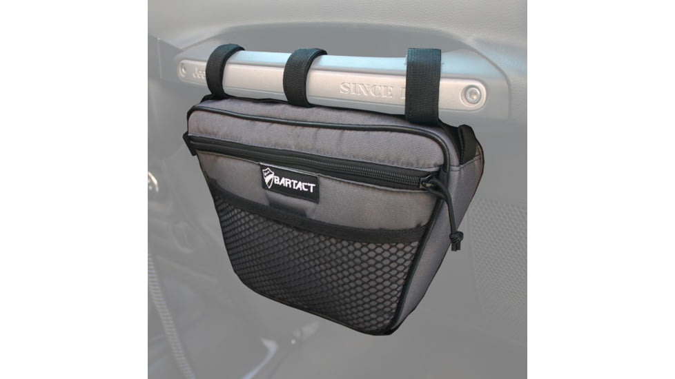 Bartact Jeep Wrangler Dash Bag Passenger f/ Grab Handle, Dash Bag Fabric, Graphite, XXDHBFG