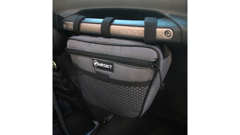 Bartact Jeep Wrangler Dash Bag Passenger f/ Grab Handle, Dash Bag Fabric, Graphite, XXDHBFG