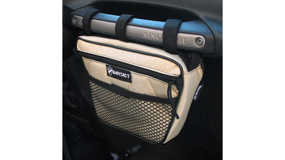 Bartact Jeep Wrangler Dash Bag Passenger f/ Grab Handle, Dash Bag Fabric, Khaki, XXDHBFK