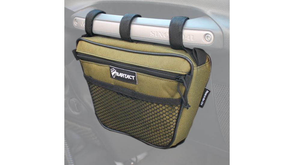 Bartact Jeep Wrangler Dash Bag Passenger f/ Grab Handle, Dash Bag Fabric, Olive Drab, XXDHBFO