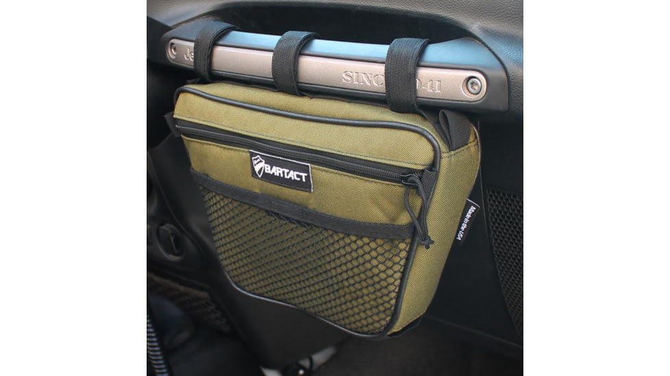 Bartact Jeep Wrangler Dash Bag Passenger f/ Grab Handle, Dash Bag Fabric, Olive Drab, XXDHBFO