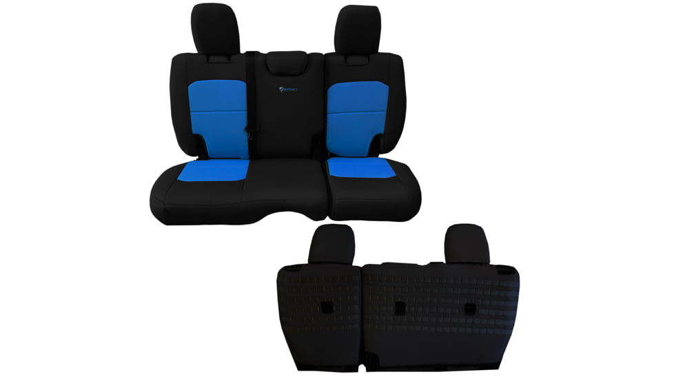Bartact Jeep Wrangler JLU 4-Door 2018-2021 w/o Fold-Down Armrest Bench Seat Covers, Black/ACU Camo, JLSC2018R4BA