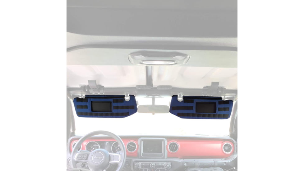 Bartact JL/JLU Visor Pair Covers w/ PALS Webbing f/ MOLLE Attachments, f/Visors w/ Mirrors, Navy, JLVM0718FT