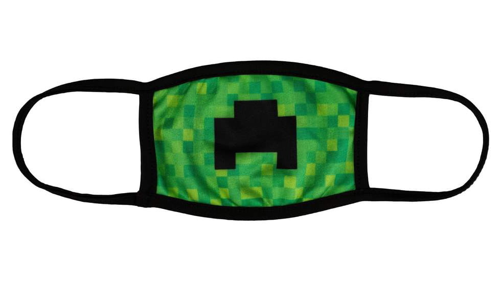 Bartact Kids Reversible 2 Ply Polyester Reusable Washable Face Mask Cover w/ Filter Slot, Small, Minecraft Creeper, FMMNCRFT