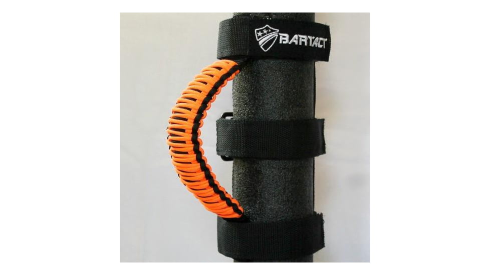 Bartact Paracord Grab Handles Universal Pair, Black/Bright Orange, TAOGHUPBN