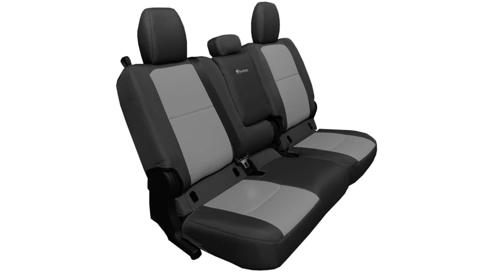 Bartact Rear 4 Door Seat Covers f/ 2019 plus Jeep Gladiator, w/Fold Arm Rest, Black/Graphite, JTSC2019RFBG
