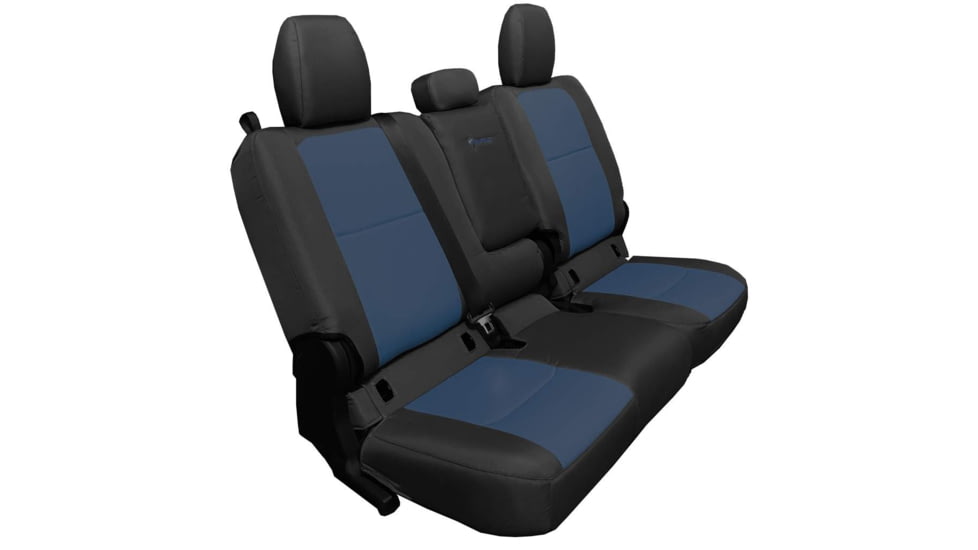 Bartact Rear 4 Door Seat Covers f/ 2019 plus Jeep Gladiator, w/Fold Arm Rest, Black/Navy, JTSC2019RFBT
