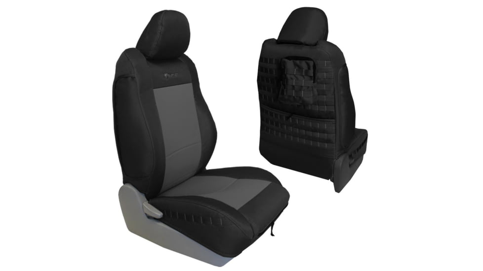Bartact Tacoma Rear Bench Seat Covers 13-15 Toyota Tacoma Double Cab, Tactical Series, Black/Graphite, TRAC0508FPBG