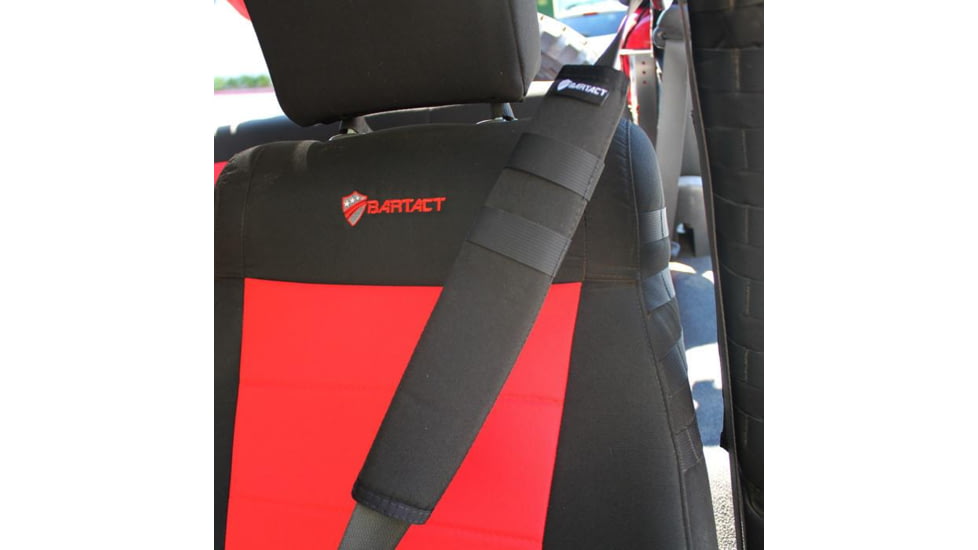 Bartact Universal Seat Belt Covers, Pair, Black, XXSBCB