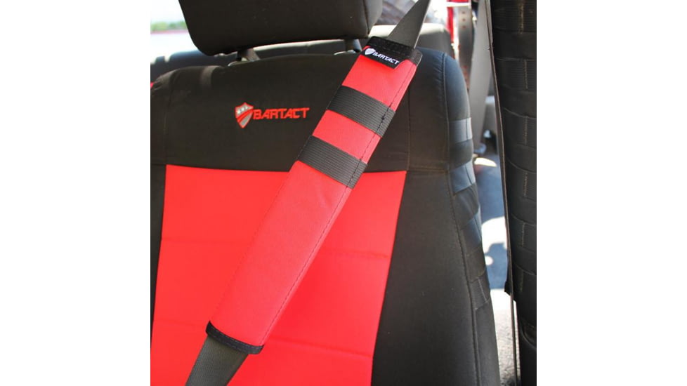 Bartact Universal Seat Belt Covers, Pair, Red, XXSBCR