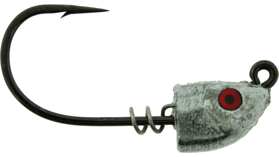 Bass Assassin 2/0 Spring Lock Jigheads, 1/4 oz, Hook 2/0, 3 per Pack, Lead/Red Eye, 1/4 oz, SLJA73001