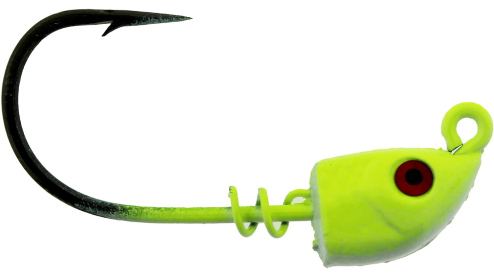 Bass Assassin 2/0 Spring Lock Jigheads, 1/8 oz, Hook 2/0, 3 per Pack, Chartreuse Flash, 1/8 oz, SLJA72005