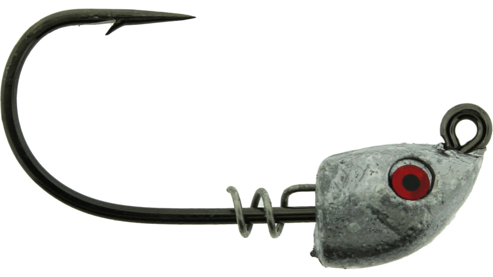 Bass Assassin 2/0 Spring Lock Jigheads, 1/8 oz, Hook 2/0, 3 per Pack, Lead/Red Eye, 1/8 oz, SLJA72001