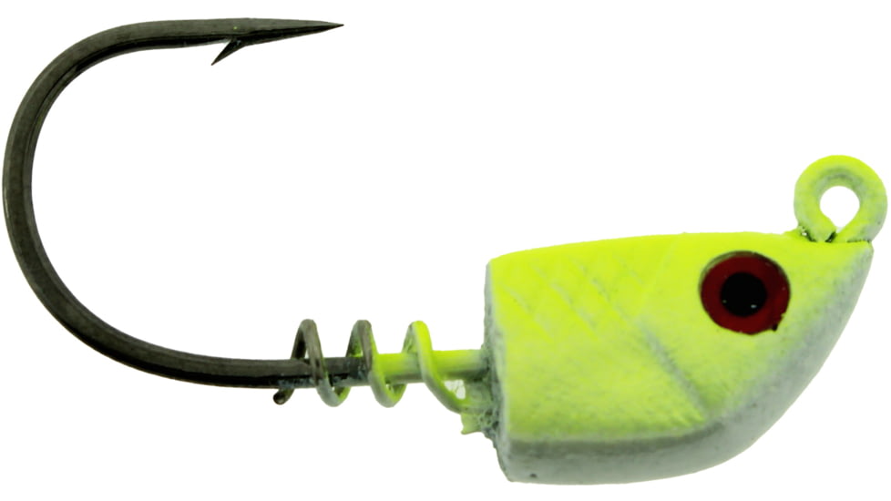 Bass Assassin 2/0 Spring Lock Jigheads, 3/8 oz, Hook 2/0, 3 per Pack, Chartreuse Flash, 3/8 oz, SLJA74005