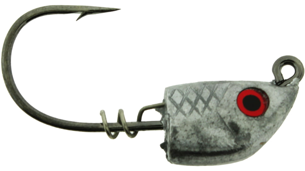 Bass Assassin 2/0 Spring Lock Jigheads, 3/8 oz, Hook 2/0, 3 per Pack, Lead/Red Eye, 3/8 oz, SLJA74001