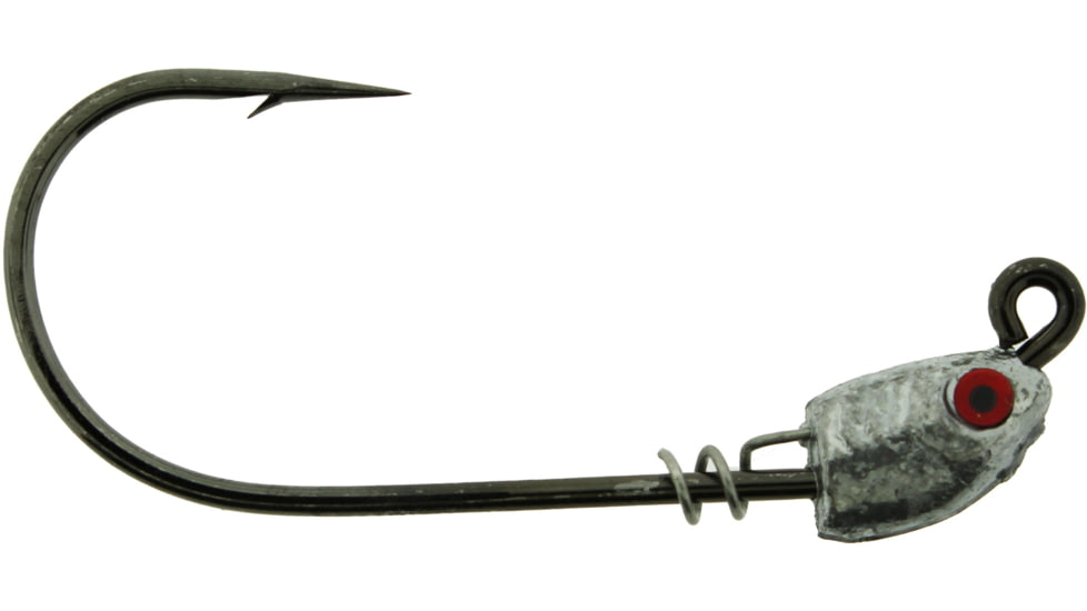 Bass Assassin 5/0 Spring Lock Jigheads, 1/16 oz, Hook 5/0, 3 per Pack, Lead/Red Eye, 1/16 oz, SLJA75001