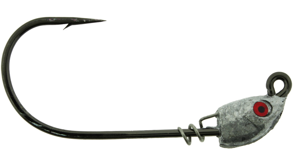 Bass Assassin 5/0 Spring Lock Jigheads, 1/8 oz, Hook 5/0, 3 per Pack, Lead/Red Eye, 1/8 oz, SLJA76001