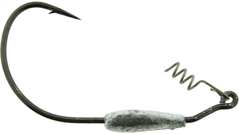 Bass Assassin 5/0 Swim Hooks, 3/16 oz , Hook 5/0, 3 per Pack, Clear/Silver Glitter, 3/16 oz, SWIM16185