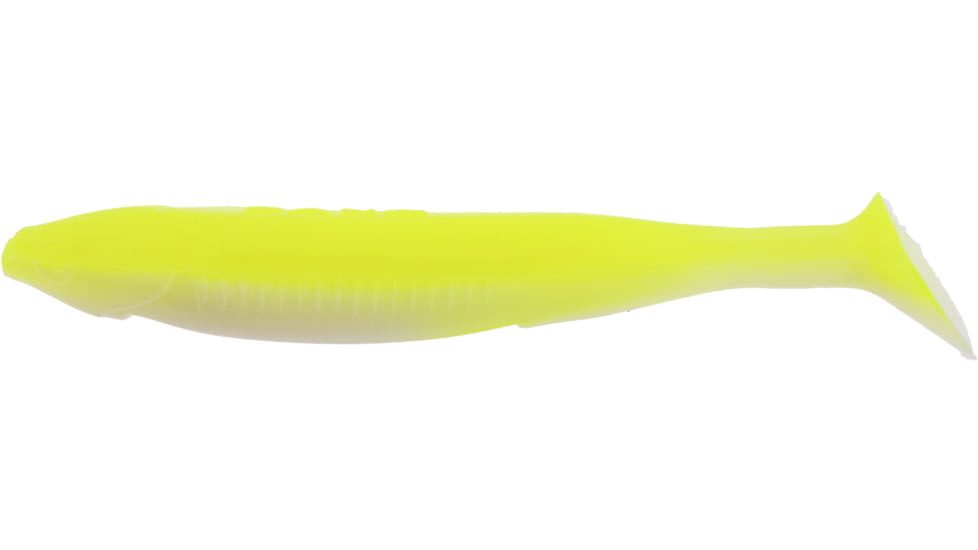 Bass Assassin Bang Lures Die Dapper Swimbait, 3.5in, 10 per Pack, Chartreuse/White, 3.5, DDA78526