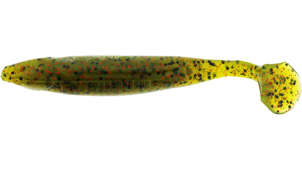 Bass Assassin Bang Lures Die Dapper Swimbait, 3.5in, 10 per Pack, Watermelon/Red Glitter, 3.5, DDA78410