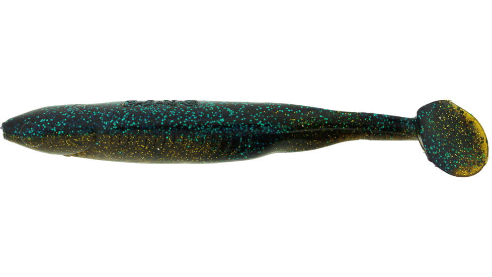 Bass Assassin Bang Lures Die Dapper Swimbait, 5in, 10 per Pack, Gold Rush, 5, DDA41495