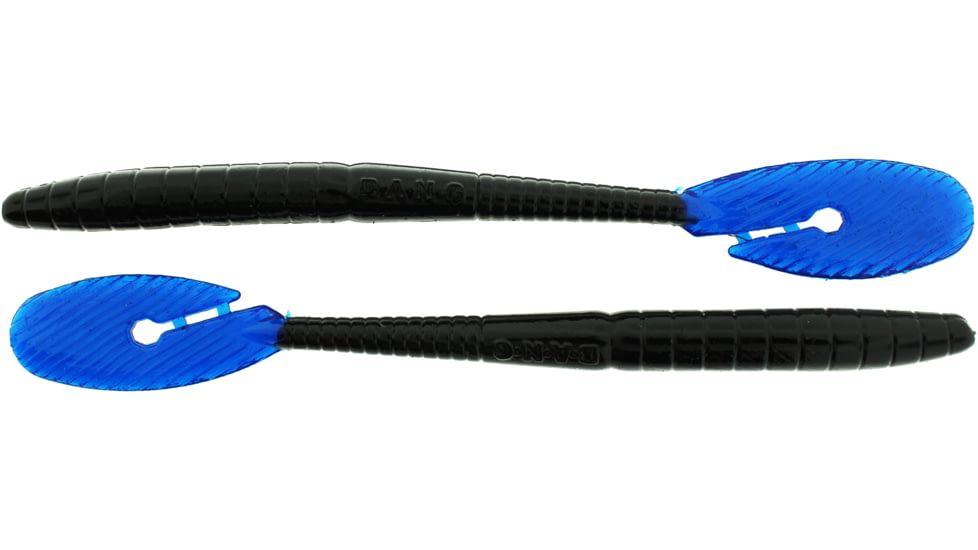 Bass Assassin BANG Lures Ding Dong, 6in, 15 per Pack, Black/Blue Tail, 6, DDW57200