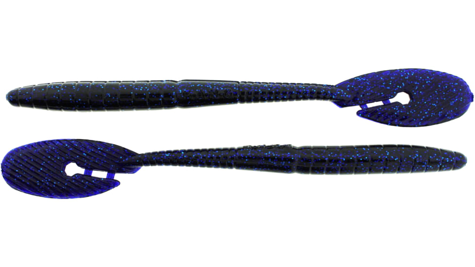 Bass Assassin BANG Lures Ding Dong, 6in, 15 per Pack, Black Grape/Blue Glitter, 6, DDW57532