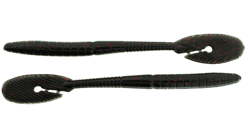 Bass Assassin BANG Lures Ding Dong, 6in, 15 per Pack, Black/Red Glitter, 6, DDW57419