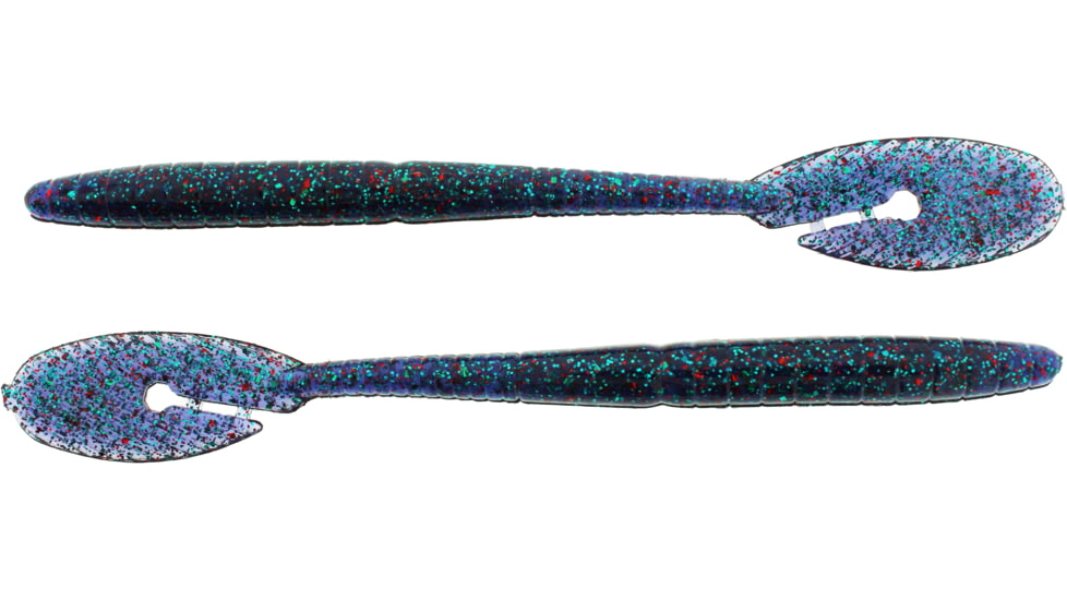 Bass Assassin BANG Lures Ding Dong, 6in, 15 per Pack, Junebug/Red Glitter, 6, DDW57360
