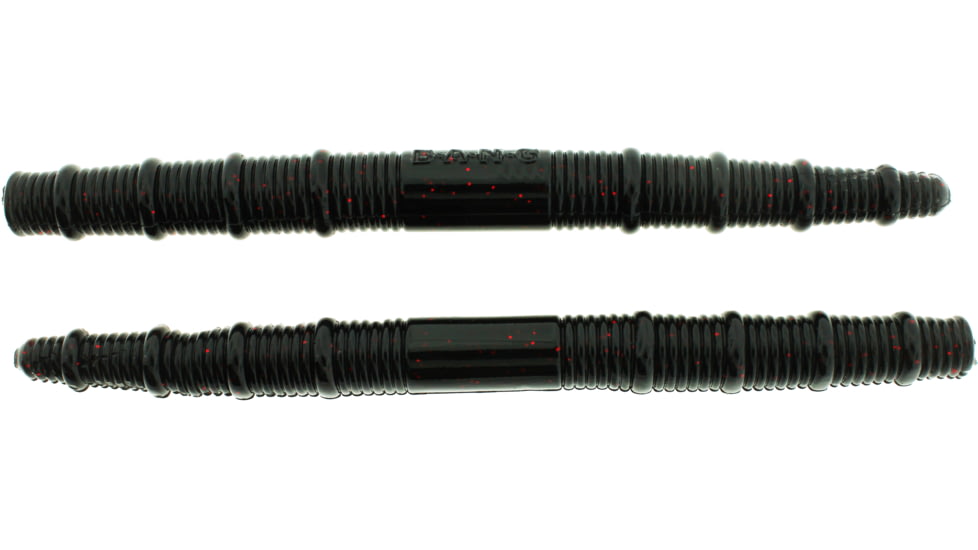 Bass Assassin BANG Lures Fat Job, 5.25in, 10 per Pack, Black/Red Glitter, 5.25, FJ68419