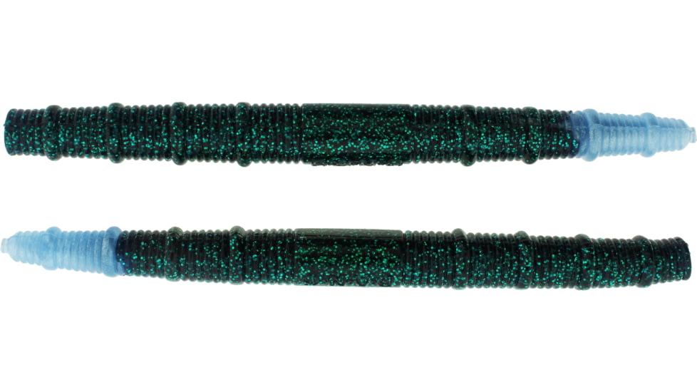 Bass Assassin BANG Lures Fat Job, 5.25in, 10 per Pack, Junebug Blue Pearl Tail, 5.25, FJ68576