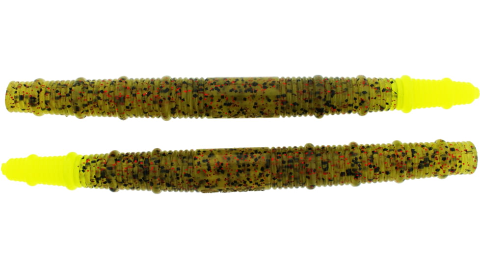Bass Assassin BANG Lures Fat Job, 5.25in, 10 per Pack, Watermelon Red Glitter/Chartreuse Tail, 5.25, FJ68267