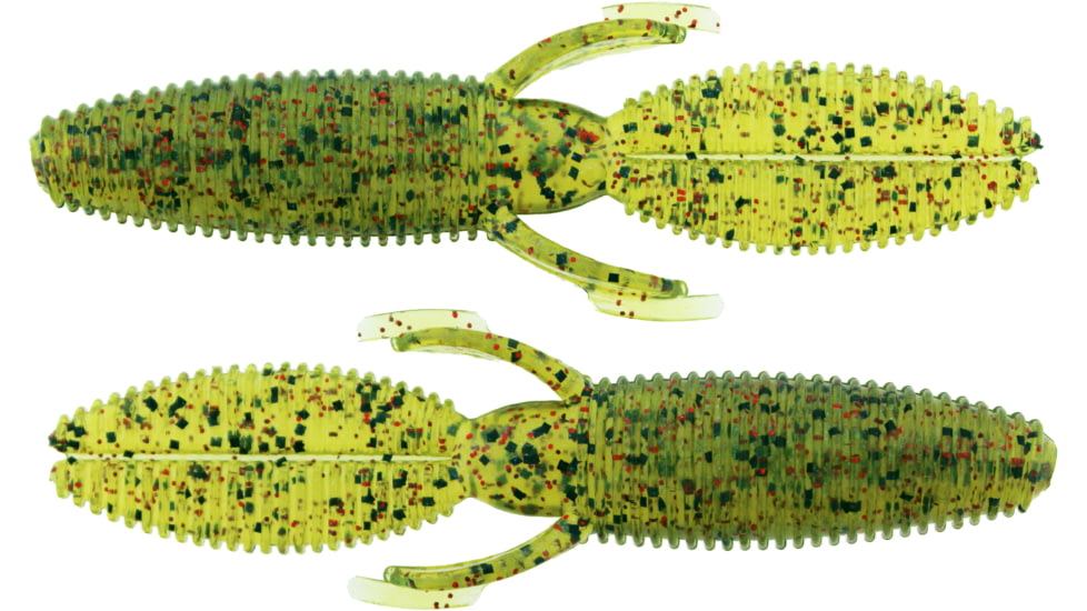 Bass Assassin BANG Lures Litl Skunk Ape, 3.5in, 10 per Pack, Watermelon/Red Glitter/Blue Pearl, 3.5, SKA5404