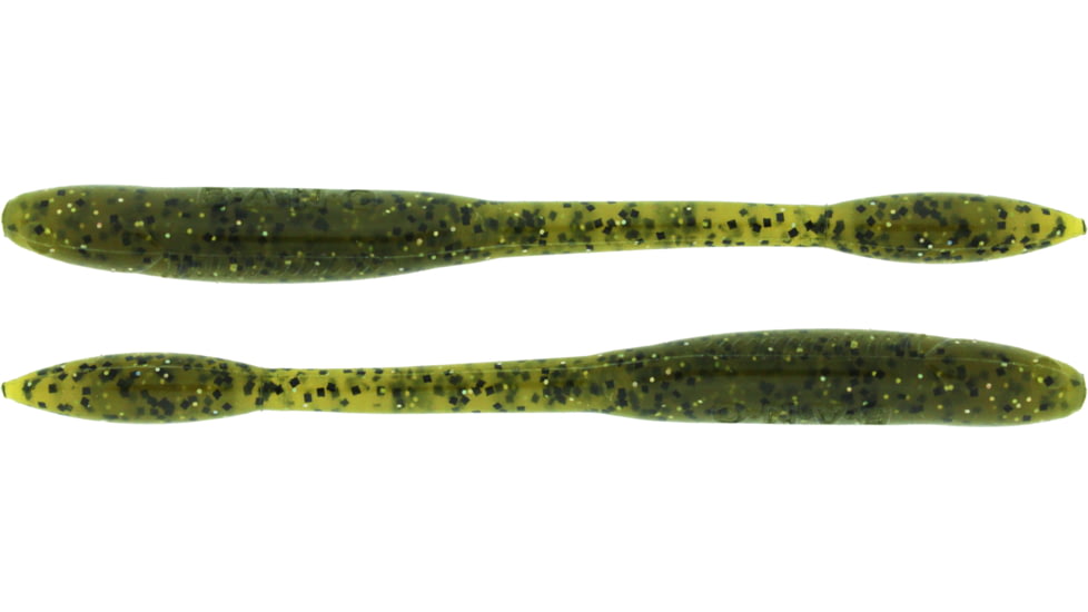 Bass Assassin BANG Lures Litl Tapper, 4.5in, 12 per Pack, Green Pumpkin Magic, 4.5, TO83402