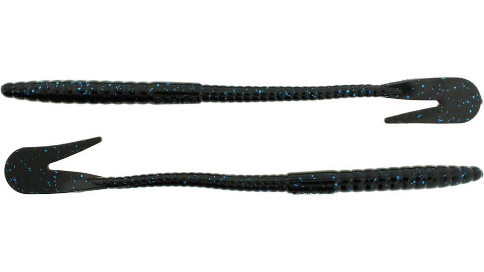 Bass Assassin BANG Lures Rail Worm, 7in, 10 per Pack, Blueberry, 7, RW58473