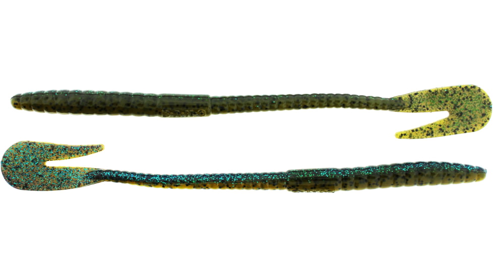 Bass Assassin BANG Lures Rail Worm, 7in, 10 per Pack, Grave Digger, 7, RW58484